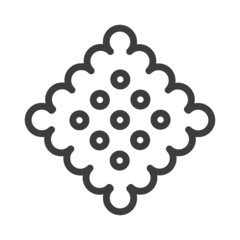 Delicious crispy cookies. Simple food icon in trendy line style isolated on white background for web apps and mobile concept. Illustration