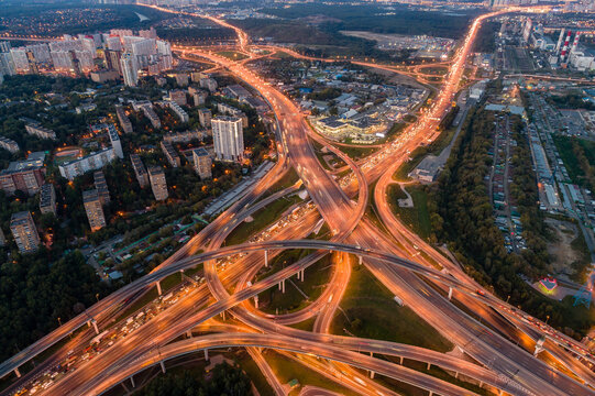 Moscow, automobile interchange of the M11 and MKAD highways