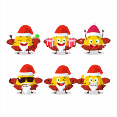 Santa Claus emoticons with yellow chinese hat cartoon character