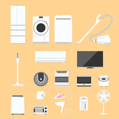 生活家電のベクターイラストセット