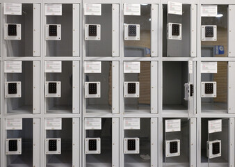 Safe deposit boxes in a commercial area