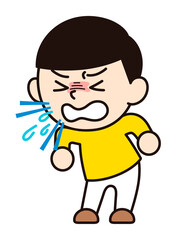 くしゃみをする男性