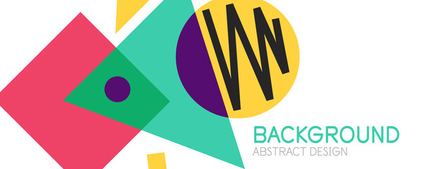 Abstract background. Blocks, lines, triangles, circles composition. Techno or business concept for wallpaper, banner, background, landing page