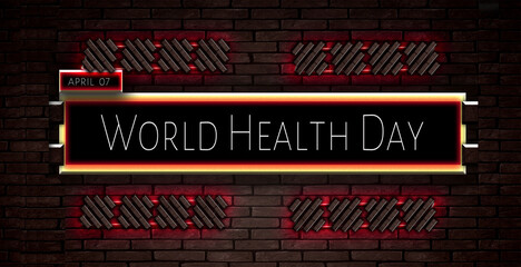 07 April, World Health Day, Text Effect on bricks Background