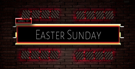 17 April, Easter Sunday, Text Effect on bricks Background