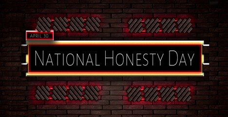 30 April, National Honesty Day, Text Effect on bricks Background