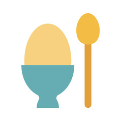 Boiled egg simple food icon in trendy line style isolated on white background for web apps and mobile concept. Illustration