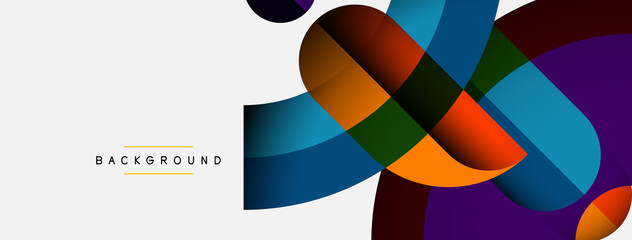 Fototapeta premium Trendy shapes, color minimal design composition, lines and shadows for wallpaper banner background or landing page
