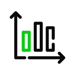Bar chart representing statistics diagram. Pixel perfect, editable stroke icon