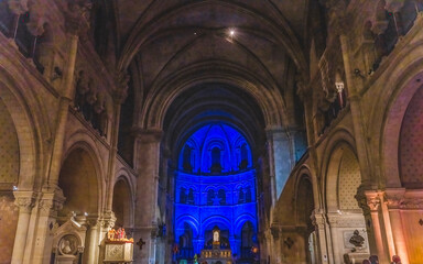 Night Service Altar Cross Cathedral Church Nimes Gard France