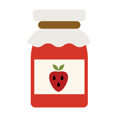 Strawberry jam jar. Simple food icon in trendy style isolated on white background for web apps and mobile concept. Illustration