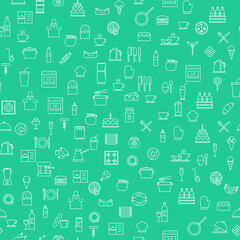 Obraz premium Simple Food and Drink Icon Seamless Pattern Background. Illustration