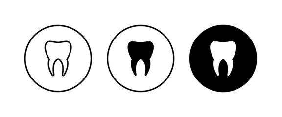 Tooth icon, dental care element of dentistry icons button, vector, sign, symbol, logo, illustration, editable stroke, flat design style isolated on white