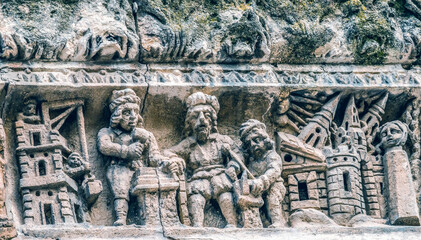 Building Cathedral Facade Cathedral Church Nimes Gard France