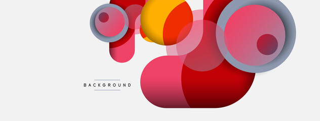 Vector round shapes circles minimal geometric background. Vector illustration for wallpaper banner background or landing page
