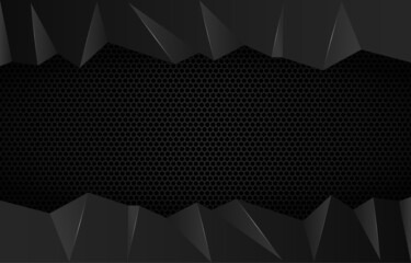 Dark abstract background, faceted broken texture on a lattice 