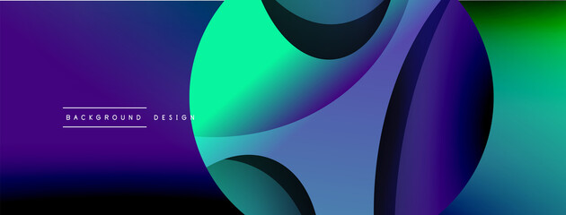 Creative geometric wallpaper. Minimal abstract background. Circle and wave composition vector illustration for wallpaper banner background or landing page