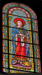 Saint King Louis Stained Glass Nimes Cathedral Gard France