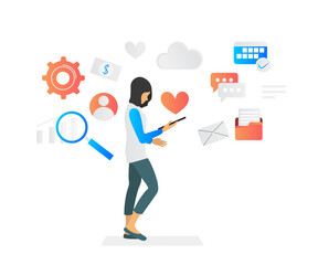 Marketing strategy flat style illustration