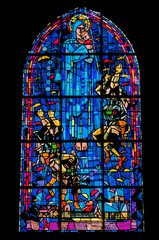 Mary Paratrooper Stained Glass Church St Marie Eglise Normandy France