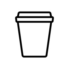 Disposable cup with lid. Simple food icon in trendy line style isolated on white background for web apps and mobile concept