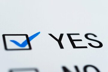 Pen check Yes in YES or NO choice