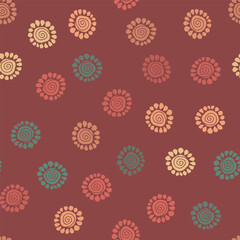 Simple doodle seamless pattern Hand drawn leaves twigs on a light background.