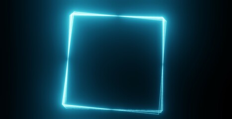 blue Neon Light Background 3d rendering