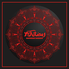 Black and red  Ramadan kareem Islamic stylish background 