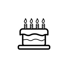 Birthday Cake Icon Vector Illustration