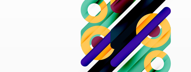 Creative geometric wallpaper. Minimal lines and circles background
