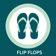 Flip Flops. Hand-drawn illustration on white background.