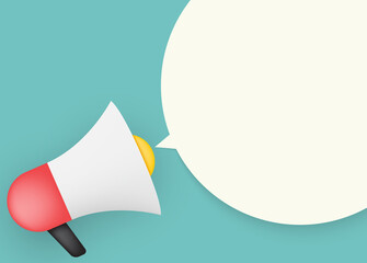 Abstract Background with Megaphone, speech bubble and copy space. Illustration