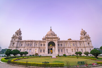 Fototapeta na wymiar Victoria Memorial is a monument and museum built-in memory of Queen Victoria, located in Kolkata, West Bengal, India