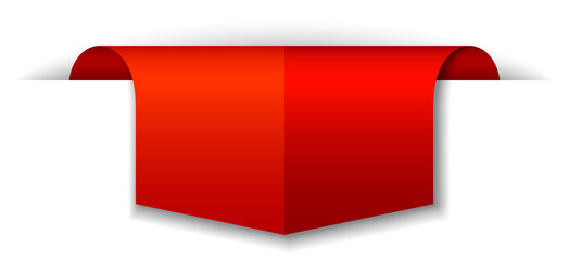 Red banner design on white background