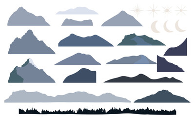 set of mountain icons