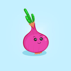 cute onion character with happy smile