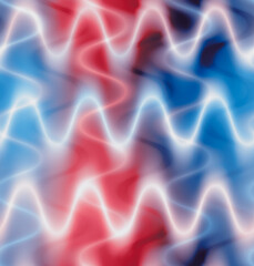 Fototapeta premium Neon Shiny Hologram Wavy Stripes Abstract Seamless Pattern Trendy Bright Colors Elegant Chic Design