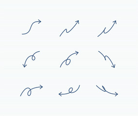 arrow curl icon set for web and app. twist, spiral, curved drawing line arrows. editable stroke vector illustration
