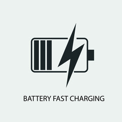 Battery fast charging vector icon illustration sign
