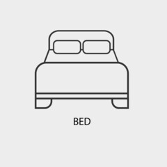 Bed vector icon illustration sign