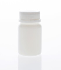Single medicine bottle isolated on white background