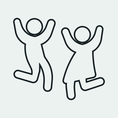 Kids playing vector icon illustration sign