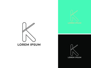 ABSTRACT K LINES MONOGRAM  LOGO VECTOR MODERN FOR YOUR BUSINESS