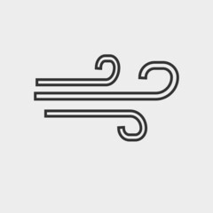 Wind blow vector icon illustration sign