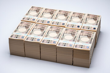 積み上げた一万円の札束（一億円）