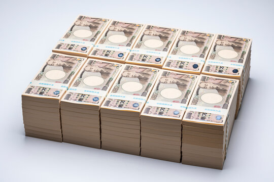 積み上げた一万円の札束（一億円） Stock Photo | Adobe Stock