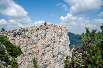 landscape with blue sky and clouds