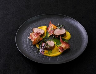 grilled meat with vegetables