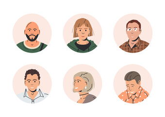 Different People Avatars. Set of User Portraits